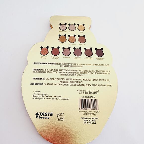 Disney Winnie the Pooh Eyeshadow Palette x Taste Beauty Neutral Gold Bronze Tone - Picture 3 of 7